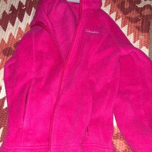 kids bright pink columbia jacket
